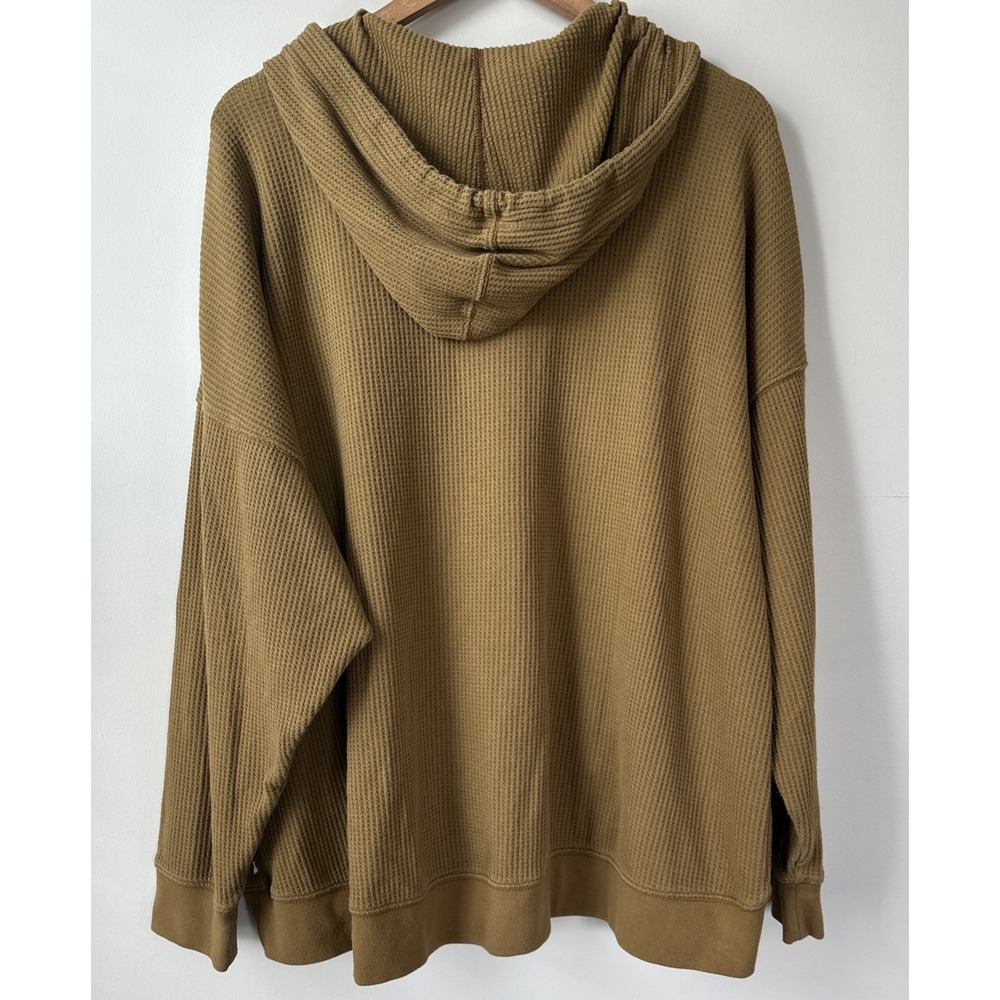 Aerie Women's Cozy Waffle Knit Hoodie Sz XL Brown - Picture 4 of 4